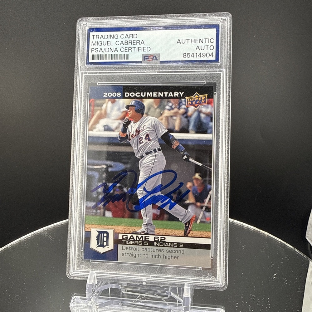 2008 Upper Deck Documentary Miguel Cabrera #1902 On Card Auto PSA